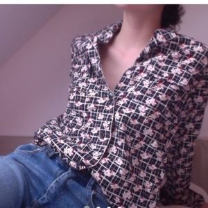 Uniqlo Ines de la Fressange Floral Plaid Shirt